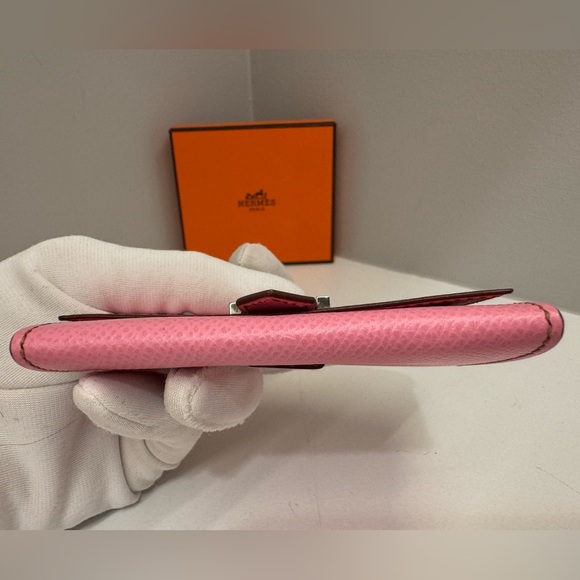 Hermes Bearn Pink Leather Card Holder Wallet - Picture 9 of 12